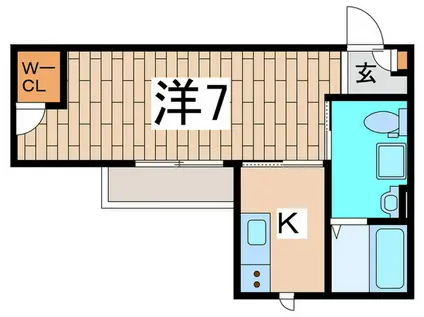 ラフィーナー海老名(1K/1階)の間取り写真