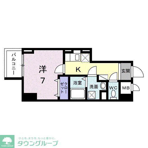 スアヴィス平塚八重咲(1K/11階)の間取り写真