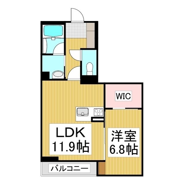 A CLOUD RESIDENCE(1LDK/2階)の間取り写真
