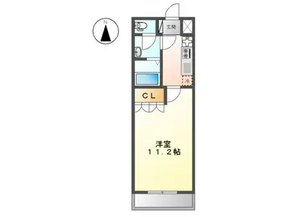マイアート(1K/2階)の間取り写真
