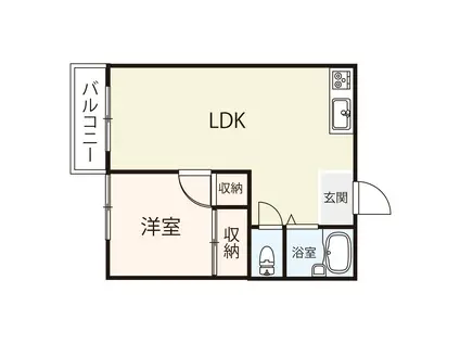 ポルテ北吉津I(1LDK/1階)の間取り写真