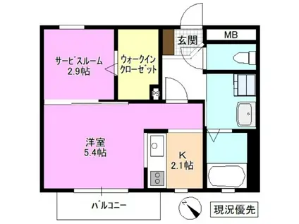 MAISON DE CHOU-CHOU(1SK/1階)の間取り写真