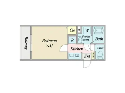 LEAF MAISON大物(1K/2階)の間取り写真