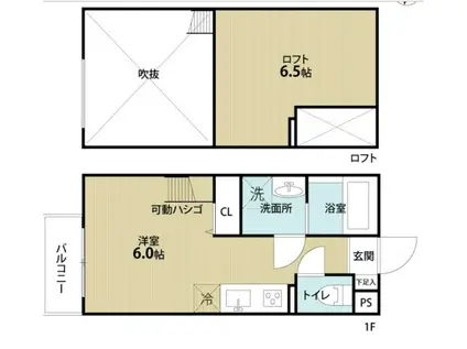 ANGE(1K/1階)の間取り写真