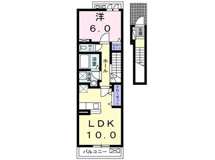 リバーサイド・サトレー(1LDK/2階)の間取り写真
