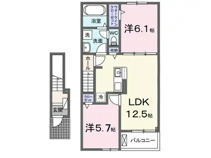 グランノーブル(2LDK/2階)の間取り写真