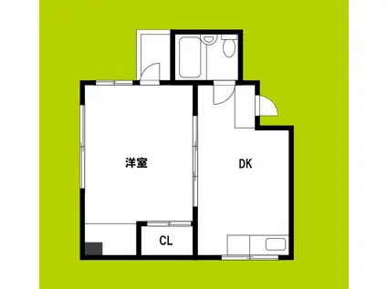 晃大ビル(1DK/2階)の間取り写真