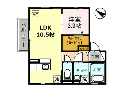エクセルブラン(1LDK/2階)の間取り写真