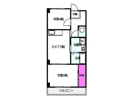サバービア581(2DK/4階)の間取り写真