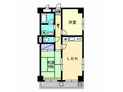 グランリーオ(2LDK/6階)の間取り写真