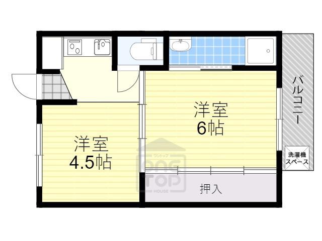 ビレッジハウス茨木(2K/3階)の間取り写真