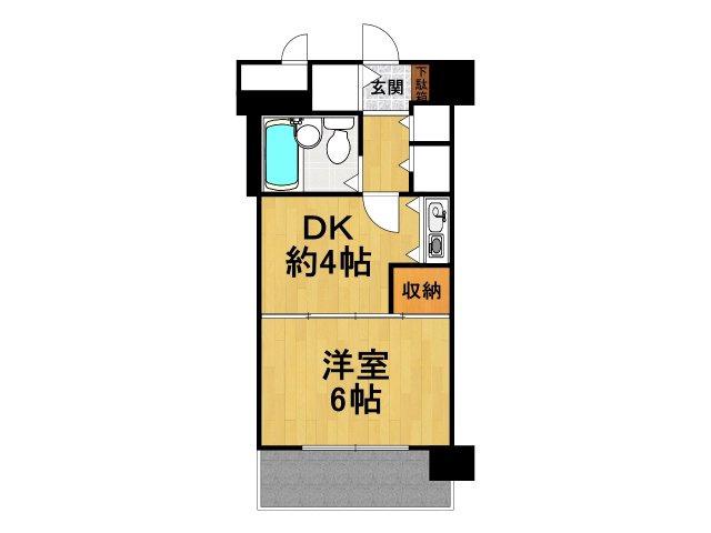 ルモンド西宮(1DK/2階)の間取り写真