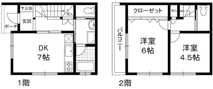 SYハイツ(2DK/1階)の間取り写真