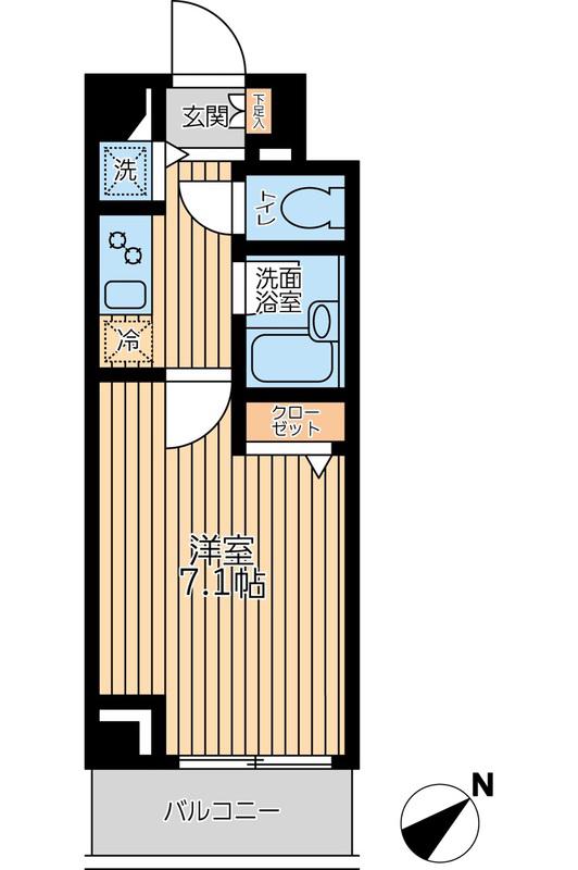 エマーレ行徳(1K/2階)の間取り写真
