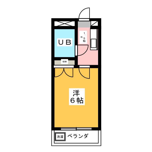 フラット1124(1K/2階)の間取り写真