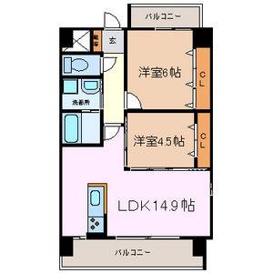 BERG大須(2LDK/2階)の間取り写真