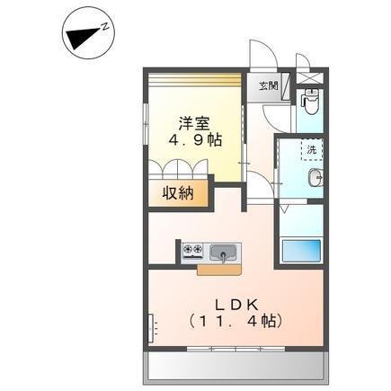 シャングリシーヌ(1LDK/2階)の間取り写真