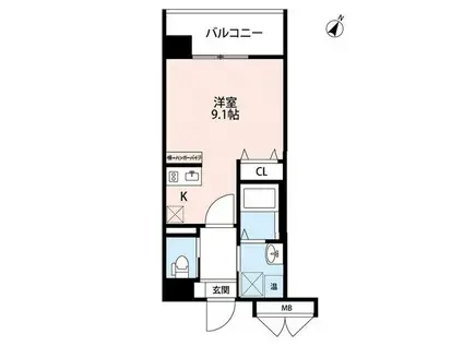 CUES米山(ワンルーム/5階)の間取り写真