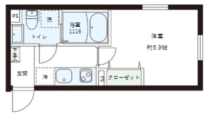 レピュア目黒本町レジデンス(1K/1階)の間取り写真