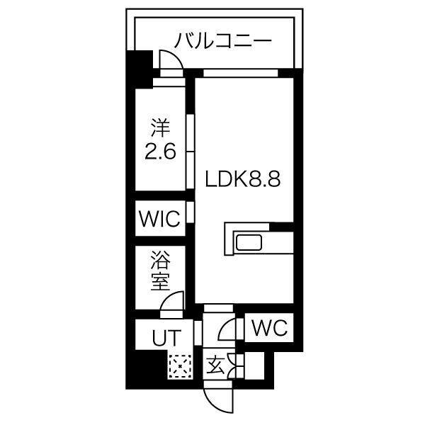 アルティザ博多ベイコート(1LDK/3階)の間取り写真