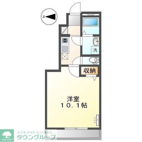 アベニール(1K/1階)の間取り写真