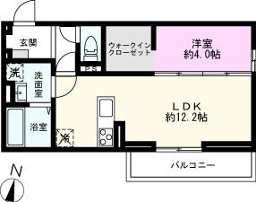SOPHIA II A(1LDK/1階)の間取り写真