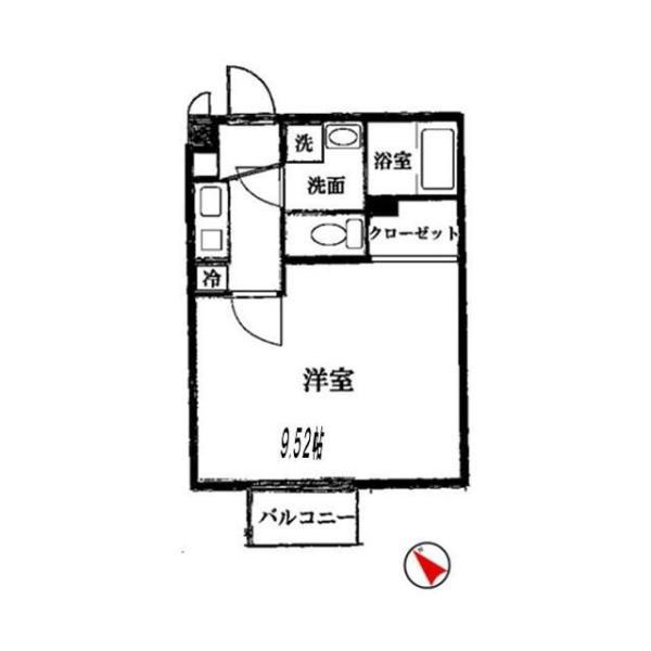 アムールCERISIER(1K/1階)の間取り写真