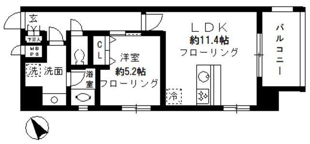 ベル ドミール 目黒(1LDK/8階)の間取り写真