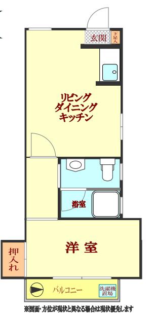 山十コーポ(1LDK/1階)の間取り写真