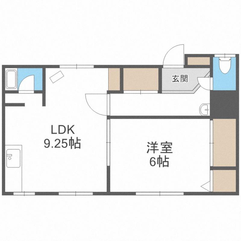 メゾンアルト澄川(1LDK/1階)の間取り写真
