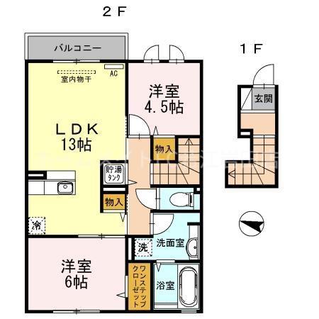 フォレストフィールド(2LDK/2階)の間取り写真