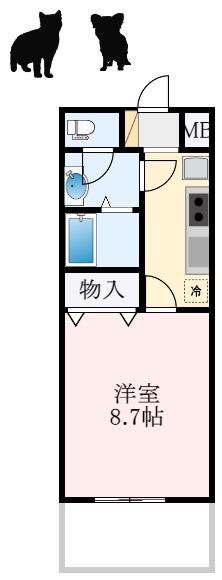 グレイシャス(1K/1階)の間取り写真