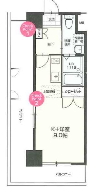 NO70 HARBOR サウス TOWER(1DK/1階)の間取り写真