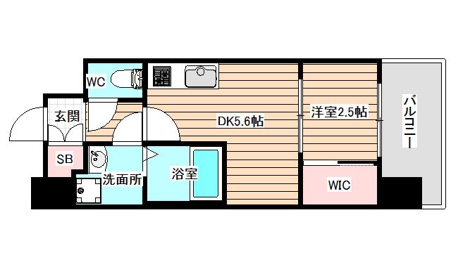 セレニテ福島プリエ(1DK/14階)の間取り写真