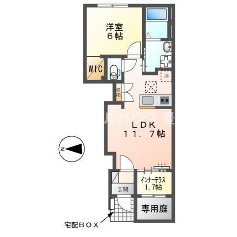 ベラ・カーサ(1LDK/1階)の間取り写真