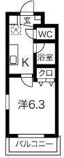 スパシエルクス大宮(1K/9階)の間取り写真