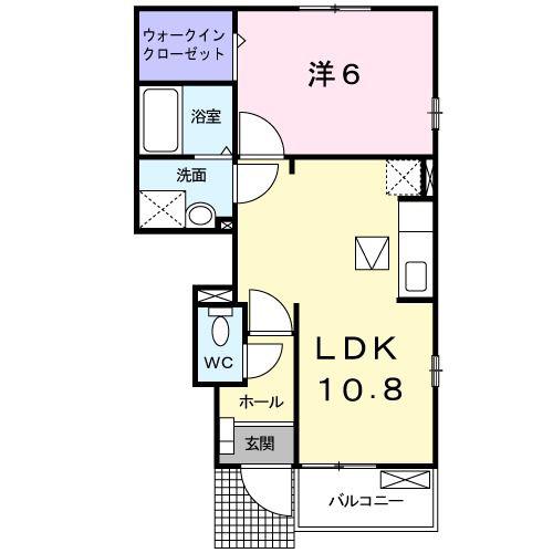 サニーサイドII(1LDK/1階)の間取り写真