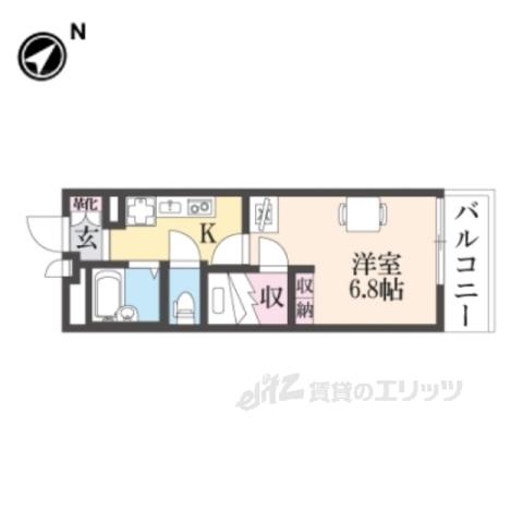 レオパレス阪急塚口(1K/1階)の間取り写真