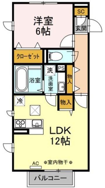 クレールライフ(1LDK/1階)の間取り写真