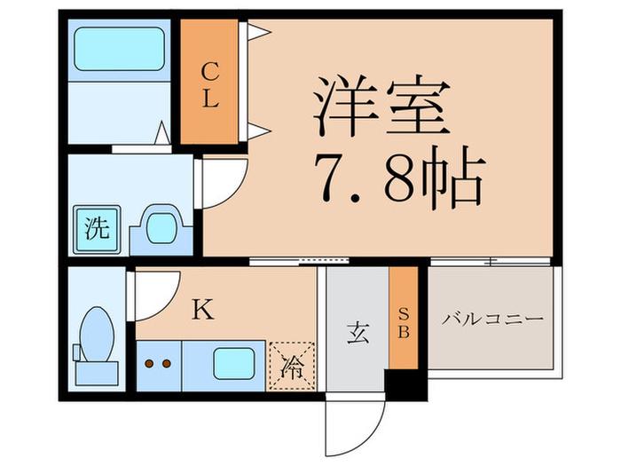 LCLASS小野(1K/3階)の間取り写真