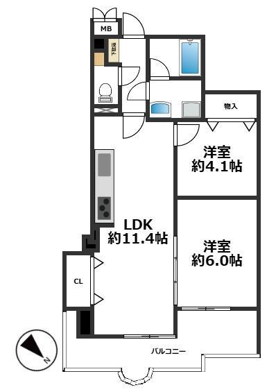プラザ兵庫(3DK/3階)の間取り写真