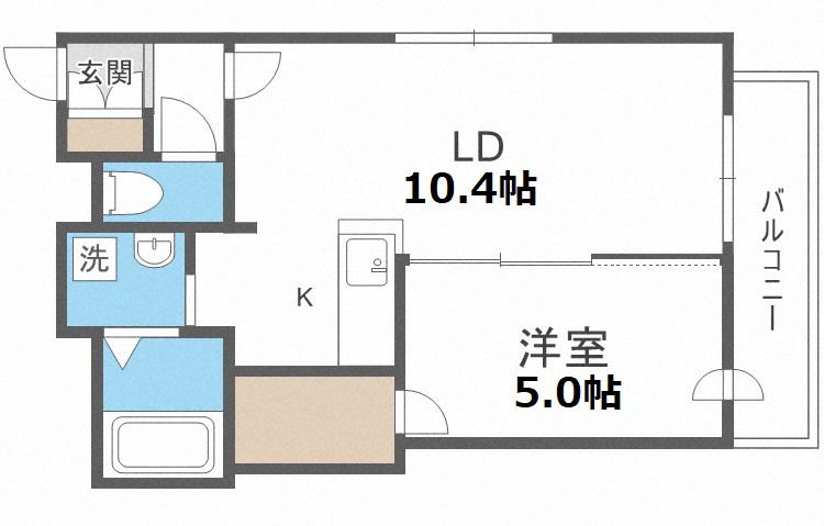 プリマベーラ菊水(1LDK/2階)の間取り写真