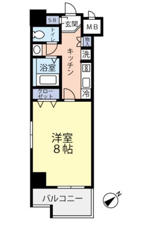 グランヴァンウエストヴィル町田(1K/5階)の間取り写真