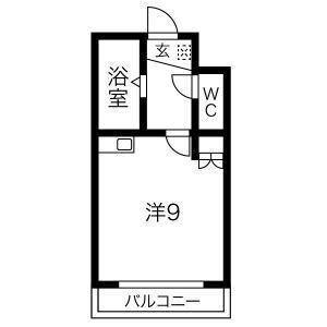 UNAX名東(ワンルーム/4階)の間取り写真