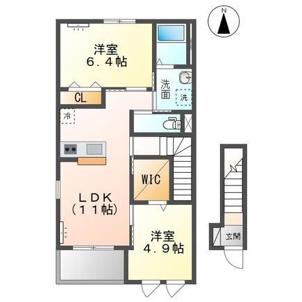 サンセリテ(2LDK/2階)の間取り写真
