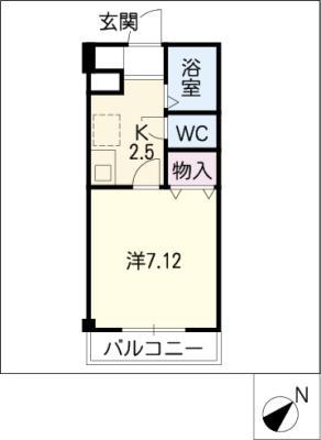 TKハイツII(1K/1階)の間取り写真