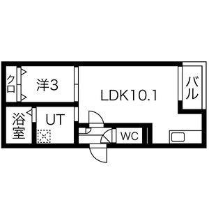 WARREN MATSUBARAI(1LDK/1階)の間取り写真