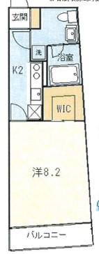 ラヴィータ梶ヶ谷(1K/4階)の間取り写真