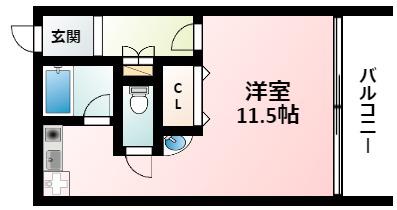HS FLATS(ワンルーム/5階)の間取り写真