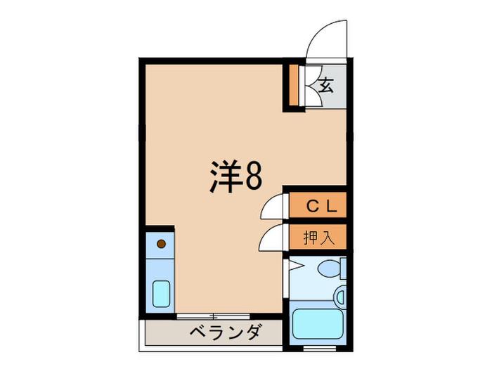 小川コーポ24(ワンルーム/2階)の間取り写真